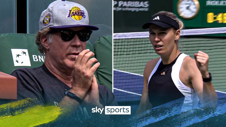 Will Ferrell pays his respects with a stunning shot from Caroline Wozniacki