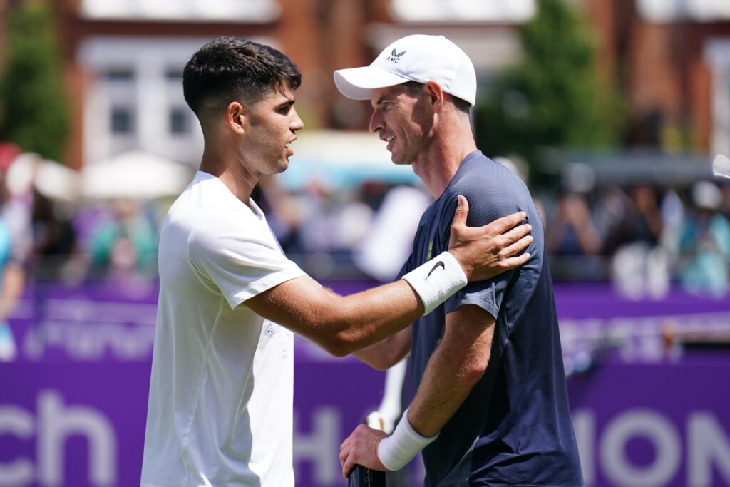 Carlos Alcaraz train together at The Queen's Club